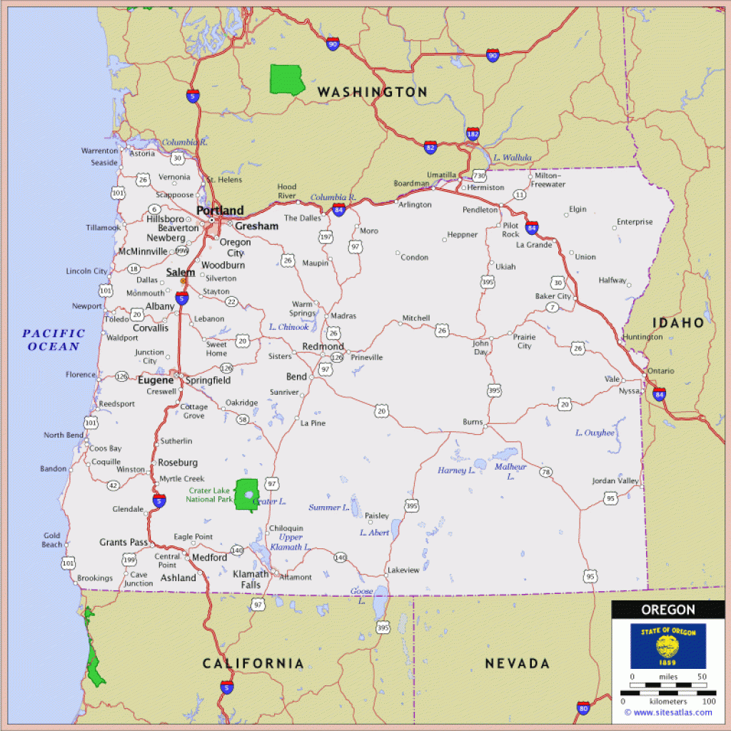 Oregon State Highway Map Printable Map Oregon State Highway Map Printable Map