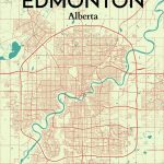 Ourposter edmonton City Map Graphic Art Print Poster In