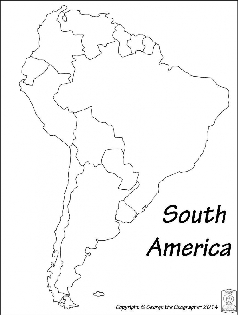 Outline Map Of South America Printable With Blank North 