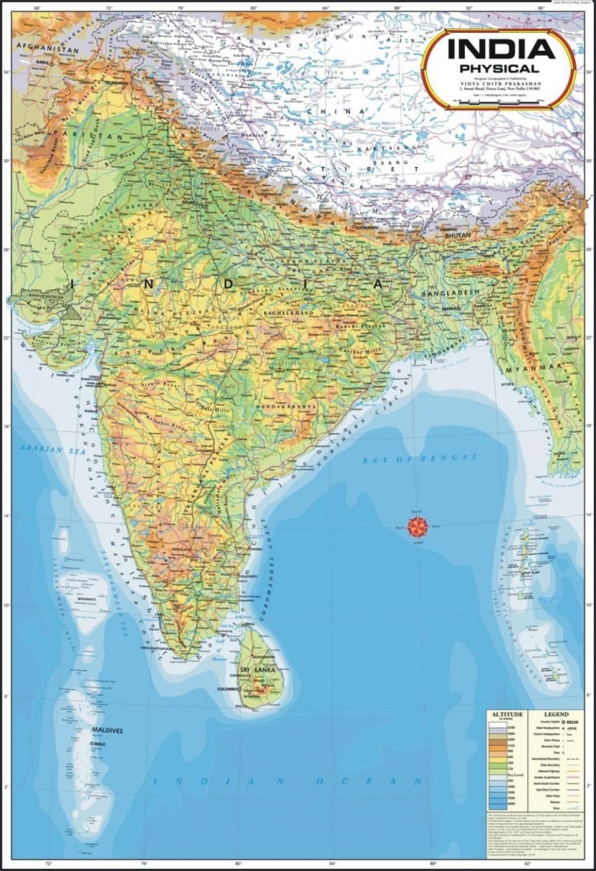 Physical Map Of India India Physical Map Southern Asia 