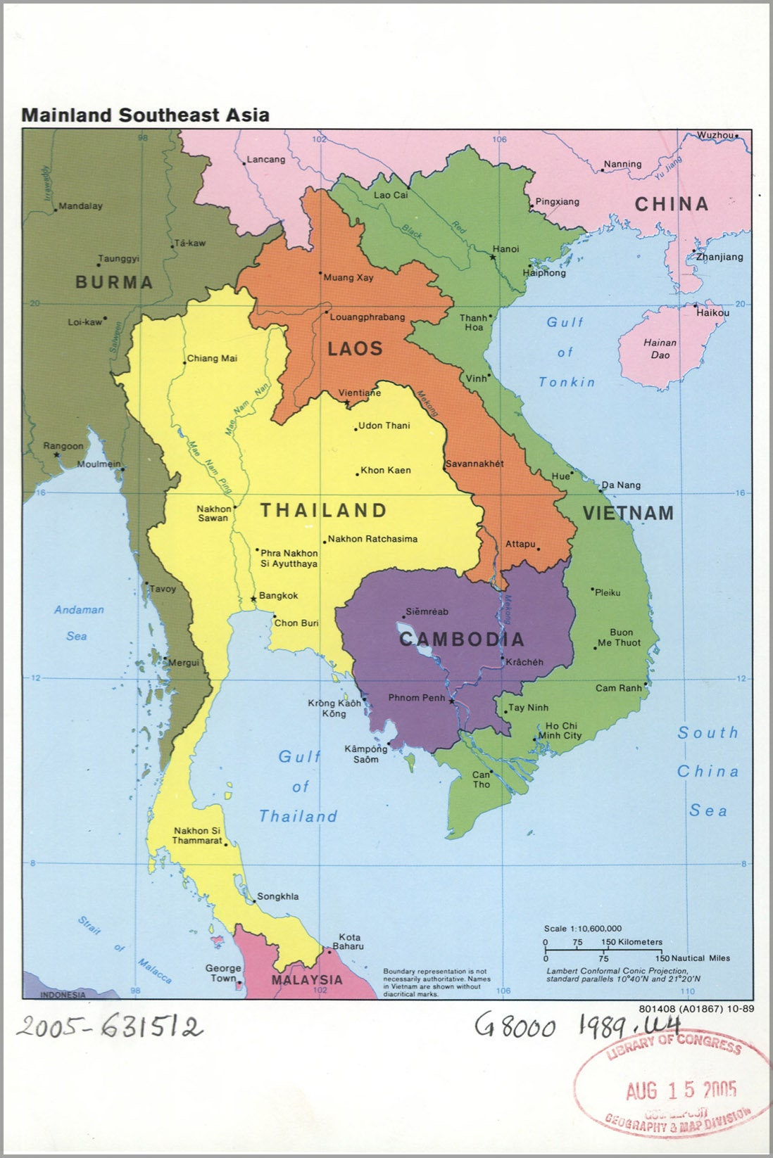 Poster Many Sizes Available Cia Map Vietnam Laos Cambodia 