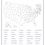 Printable 50 States In United States Of America Map