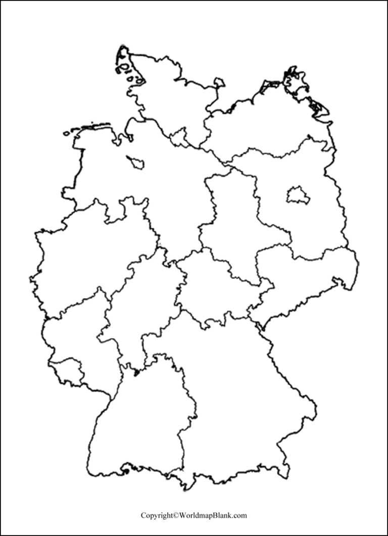 Printable Blank Map Of Germany Outline Transparent PNG Map