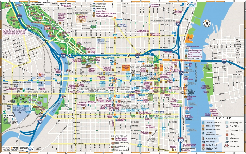 Printable Map Of Philadelphia Attractions Printable Maps