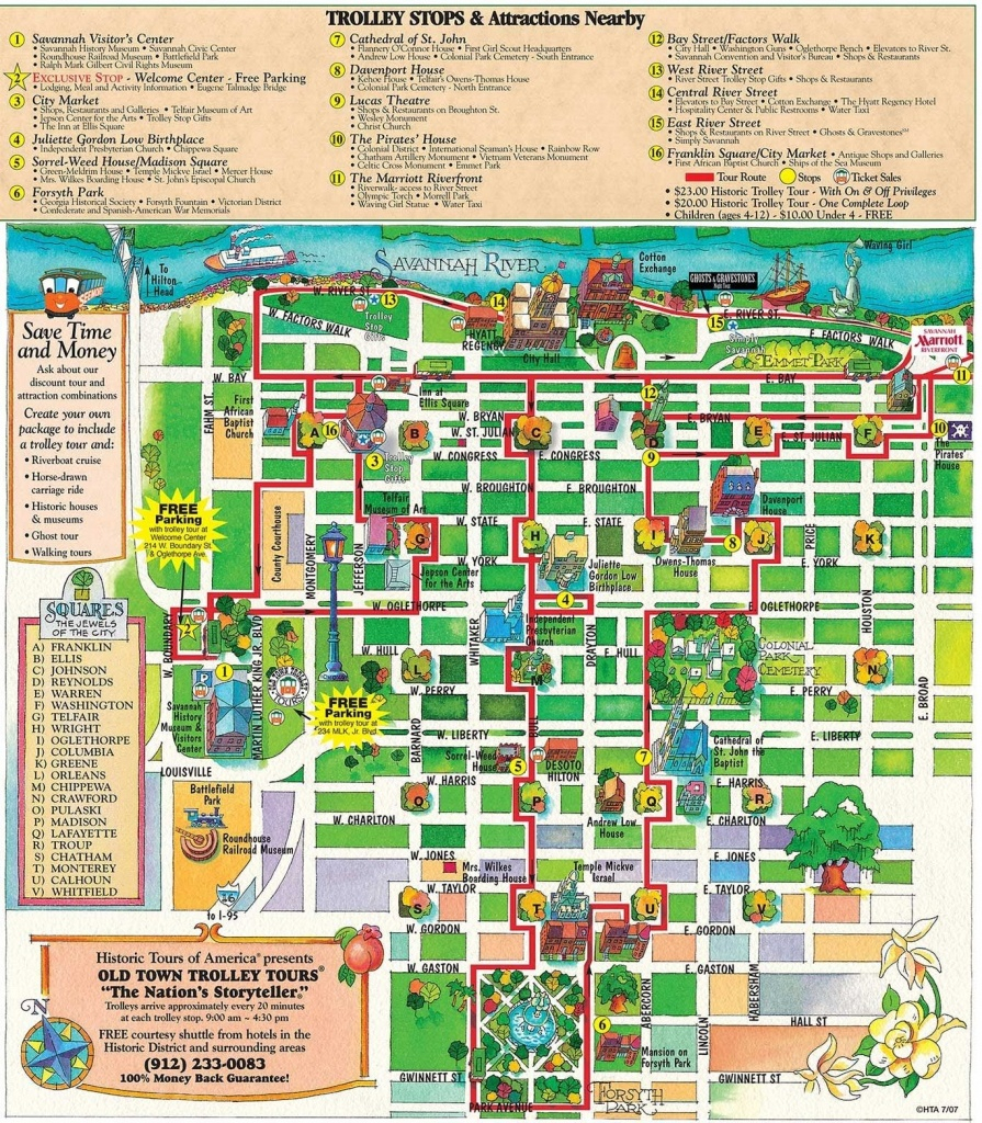 Printable Map Of Savannah Ga Historic District Free 