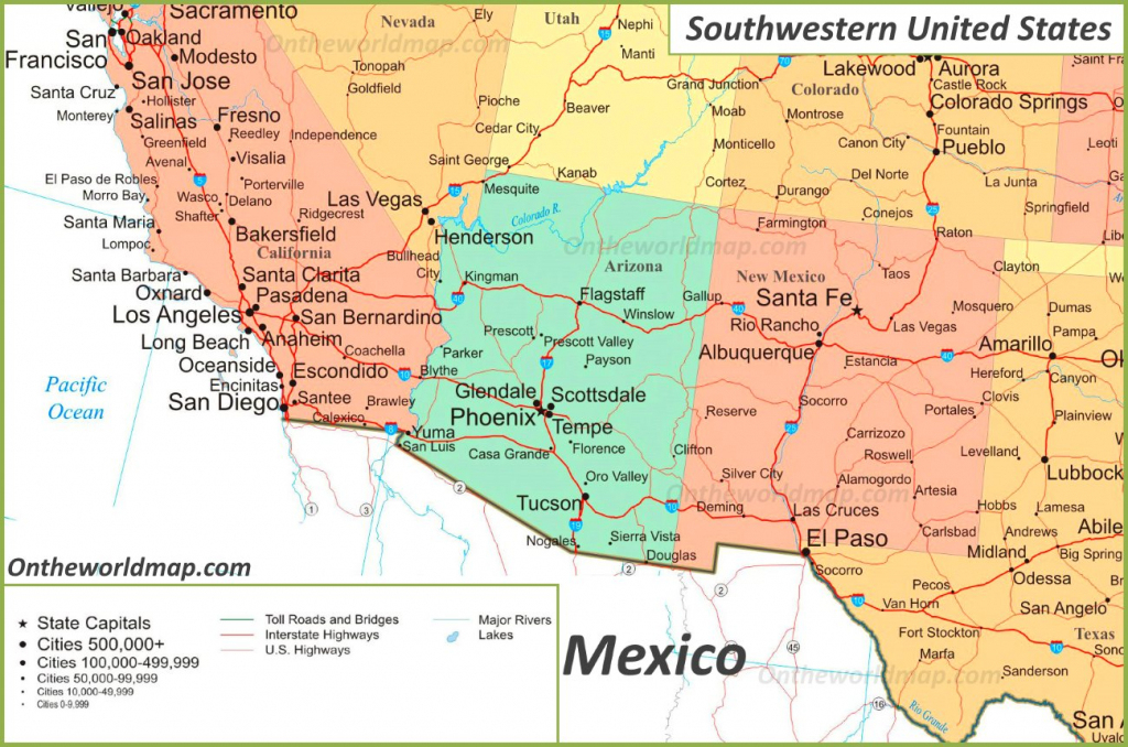 Printable Map Of Southwest Usa Printable US Maps