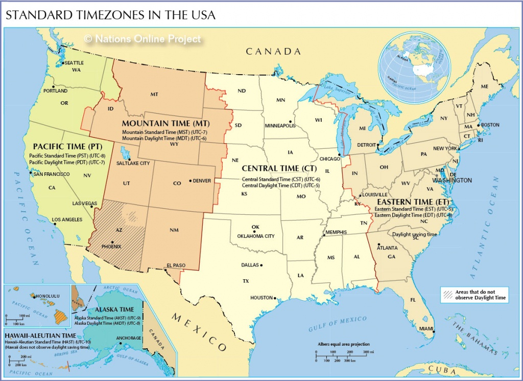 Printable Map Of Us Time Zones With State Names 