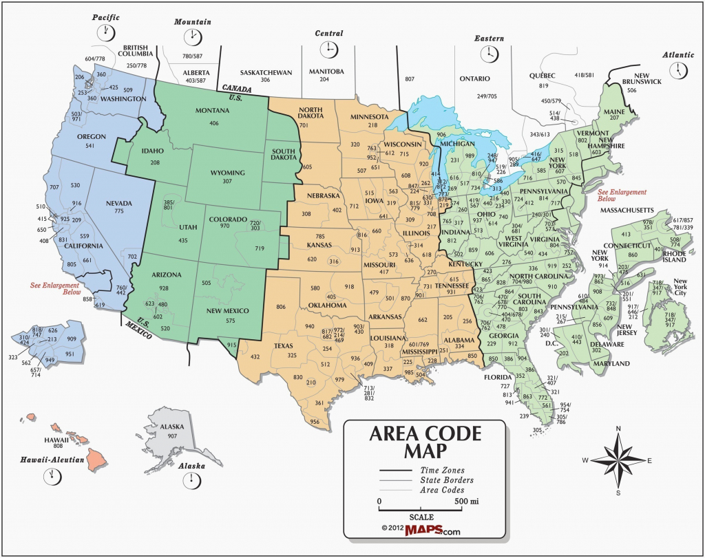 Printable United States Map With Time Zones And State 