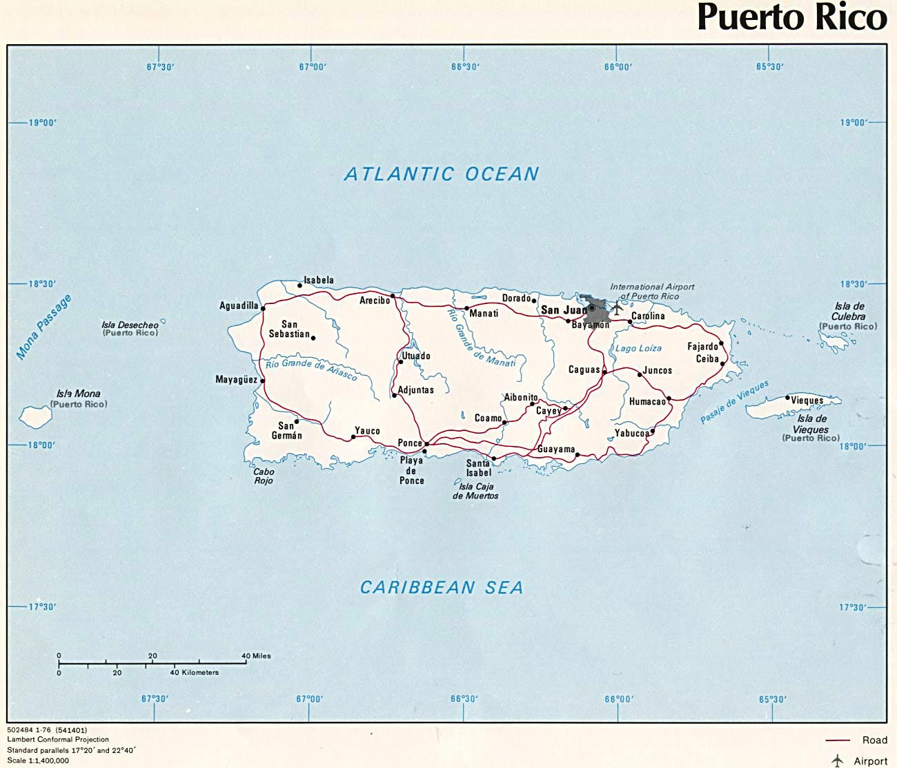 Large Printable Map Of Puerto Rico Printable Map of The United States