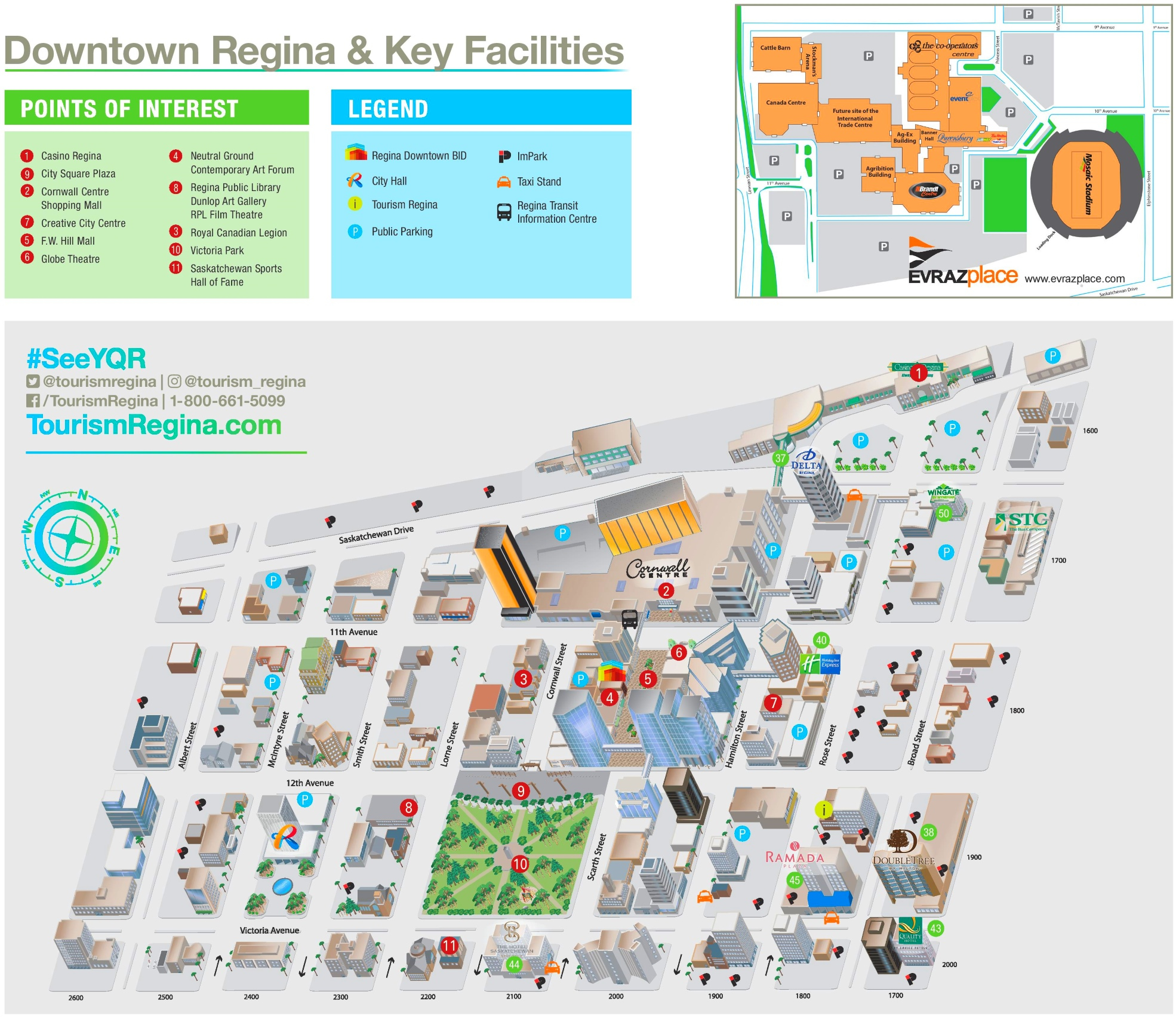 Regina Tourist Map