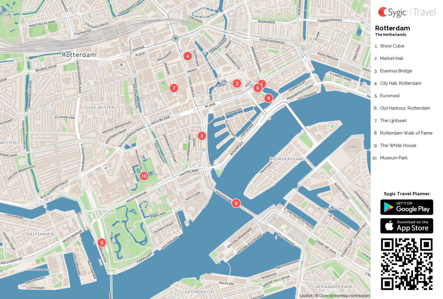 Rotterdam Printable Tourist Map Tourist Map Map Rotterdam