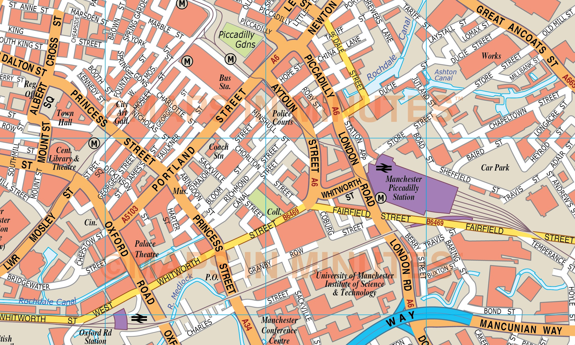 Royalty Free Manchester Illustrator Vector Format City Map