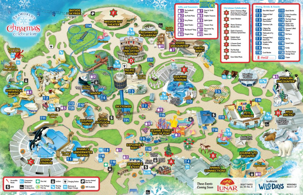 Seaworld San Diego Printable Map Printable Maps