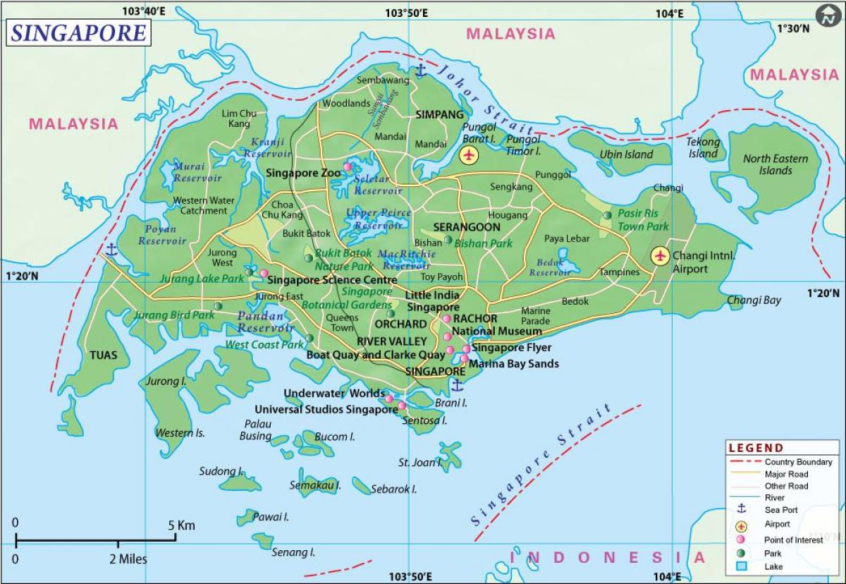 Singapore City Map Map Of Singapore City Republic Of 
