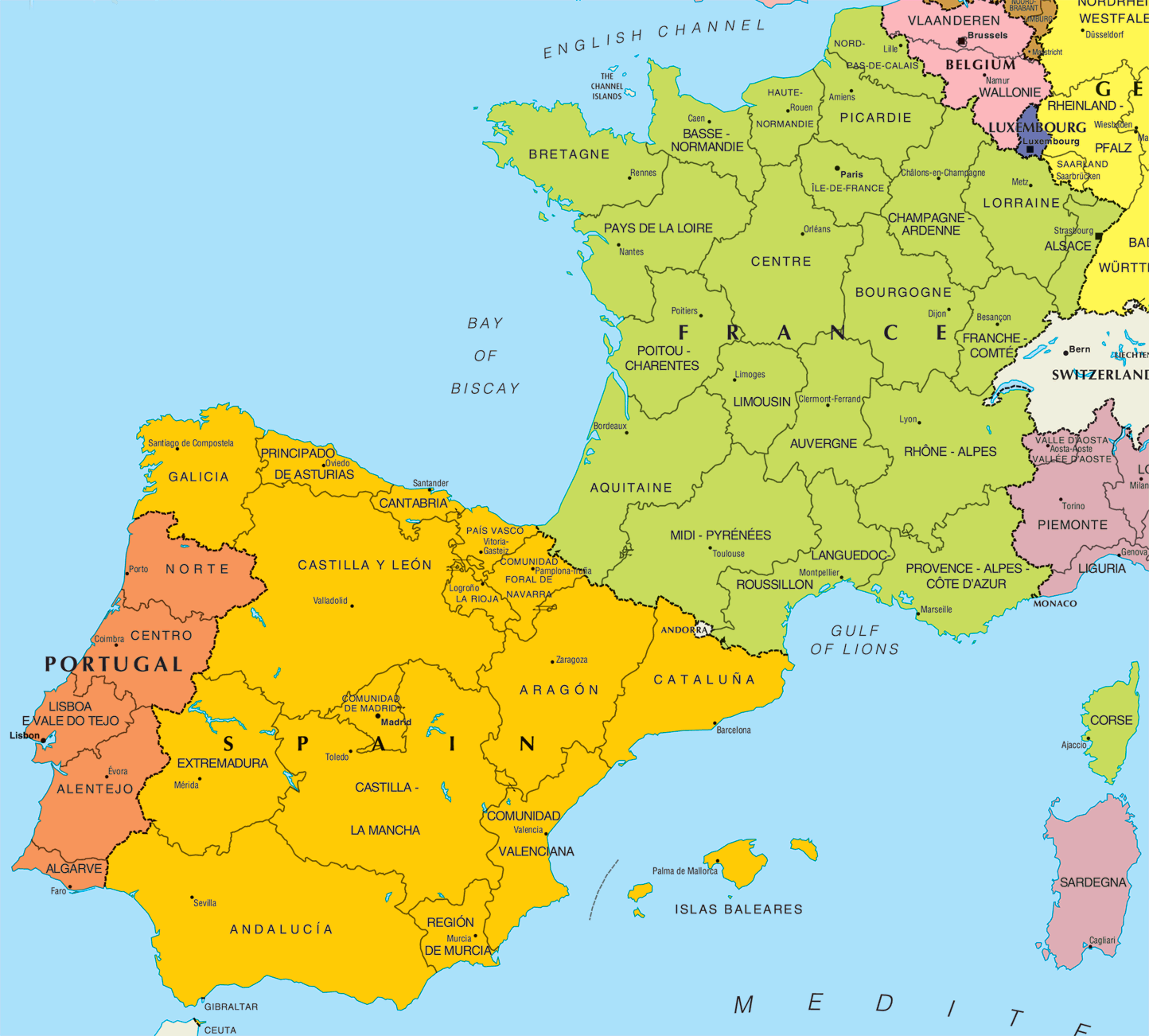 Spain And France Mapsof