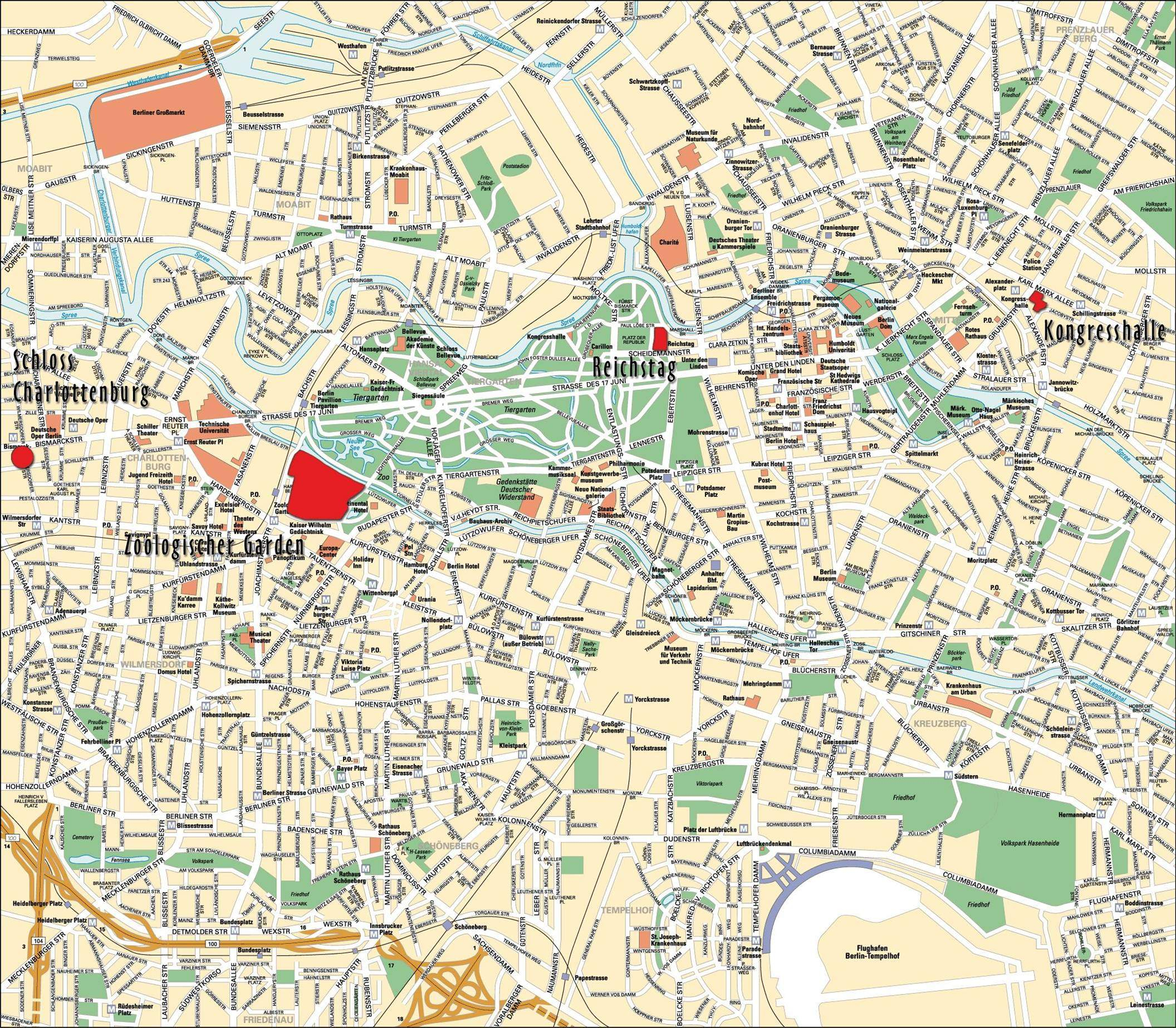 Stadtplan Von Berlin Detaillierte Gedruckte Karten Von 