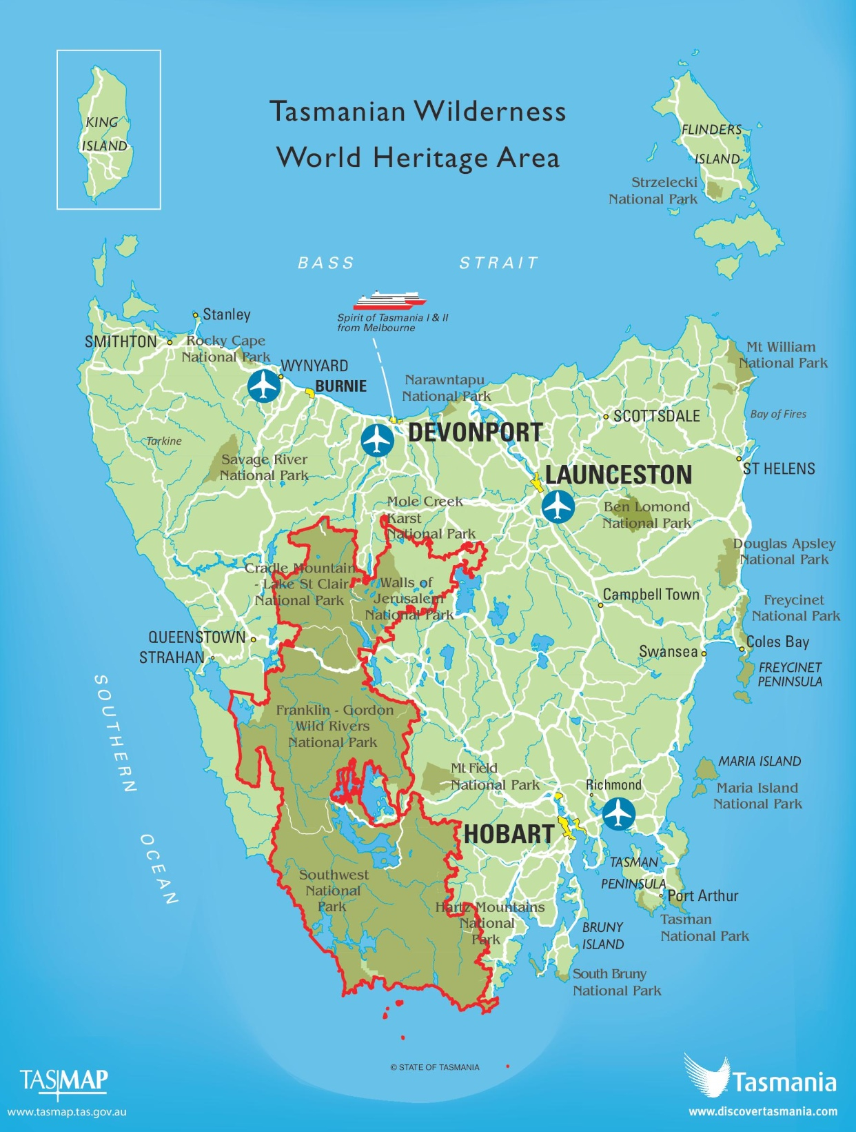 Tasmania National Parks Map
