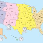 The United States Time Zone Map Large Printable Colorful