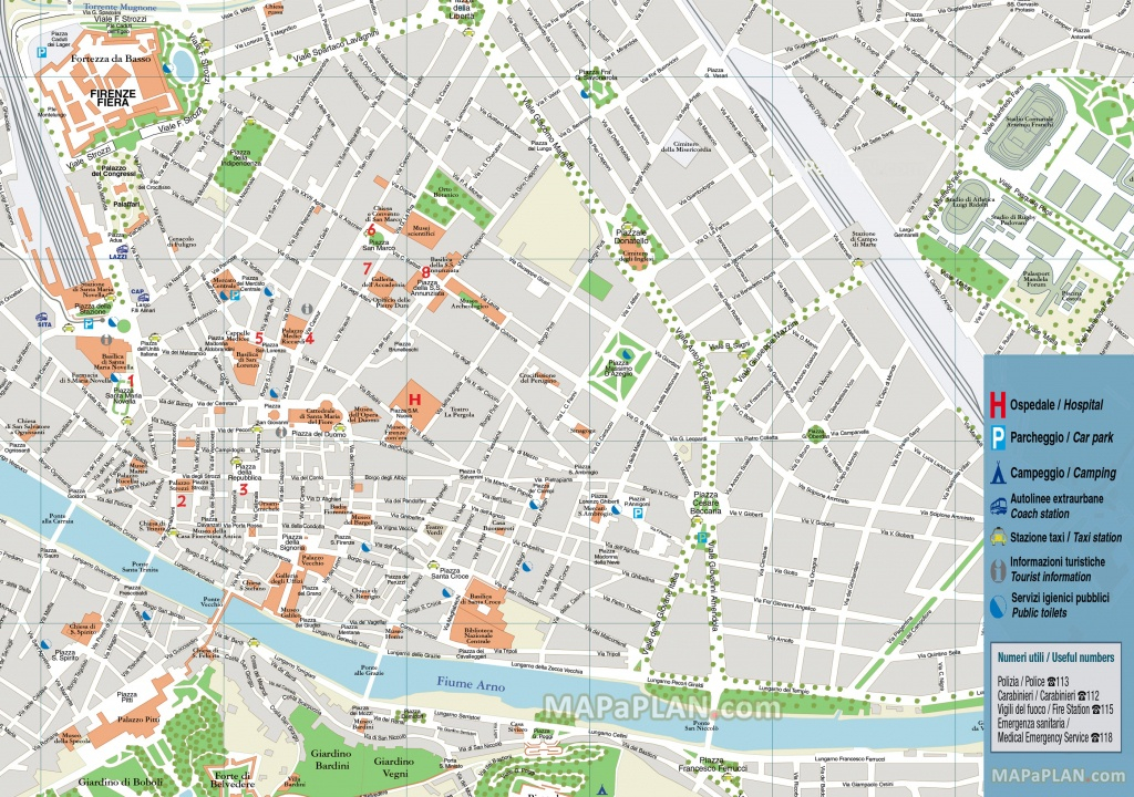 Tourist Map Of Florence Italy Printable Free Printable Maps
