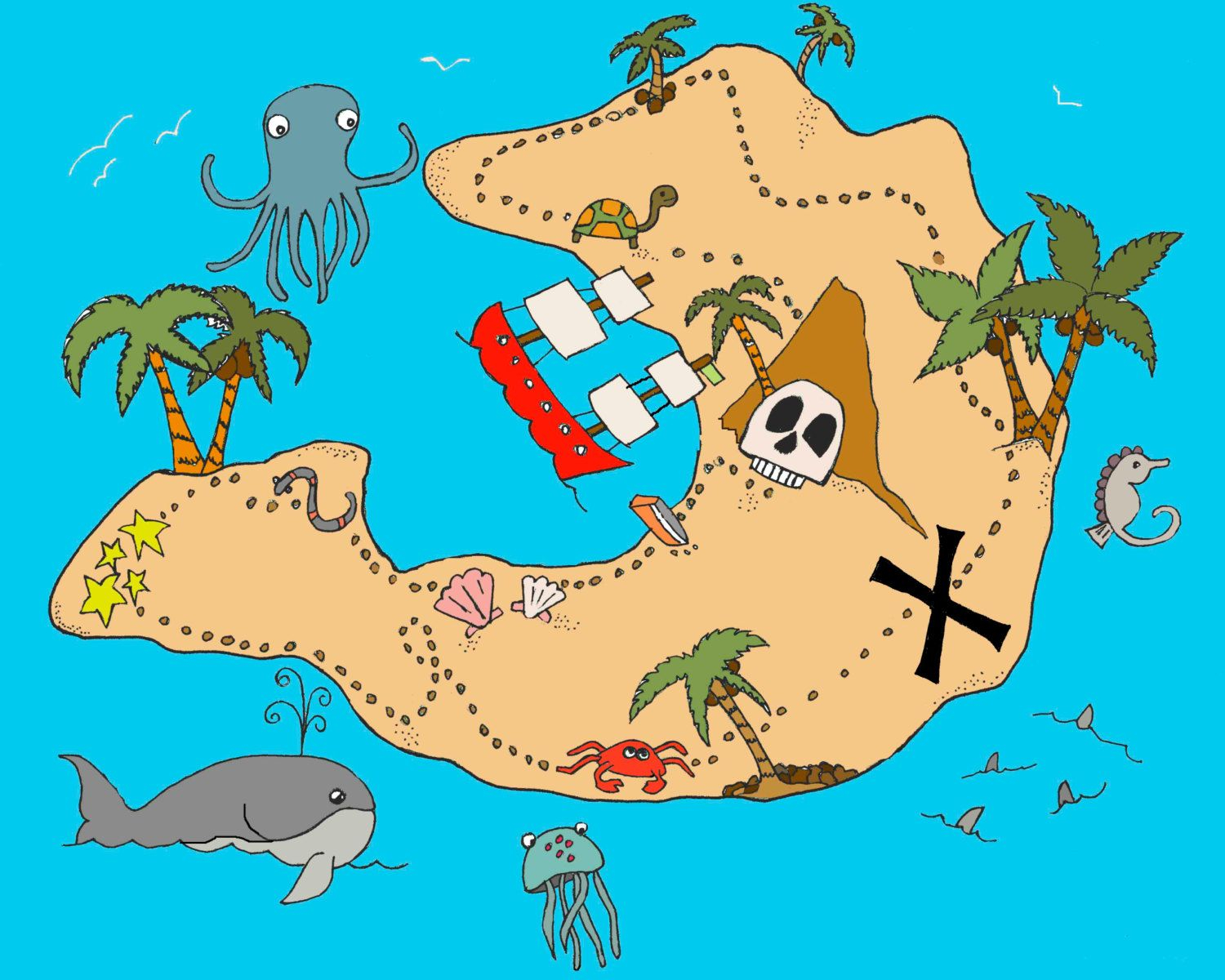 Treasure Map Pirate Maps Treasure Maps Kids Art Prints Treasure Map Pirate Maps Treasure Maps Kids Art Prints