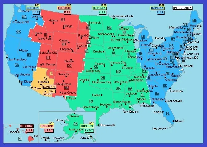 United States Time Zone Map 2020 United States Time Zone Map 2020