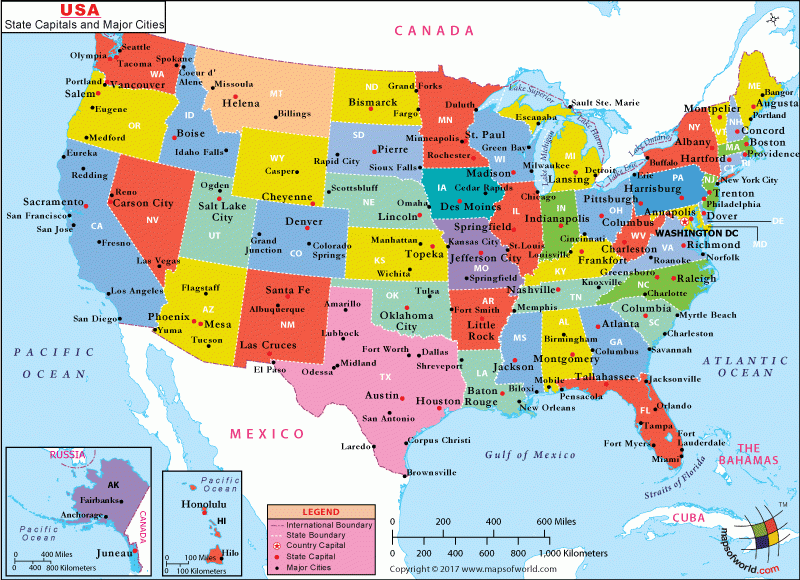 US Major Cities Map Of US With Major Cities