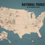 US National Parks Map 11x14 Print Us National Parks Map