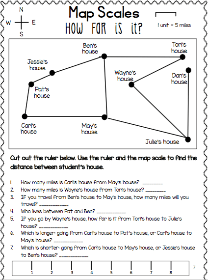 Using A Map Scale Worksheets Free Map Activities Using A Map Scale Worksheets Free Map Activities