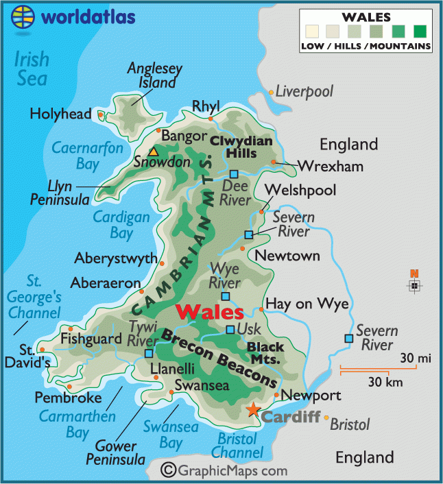 Wales Map And Wales Satellite Image