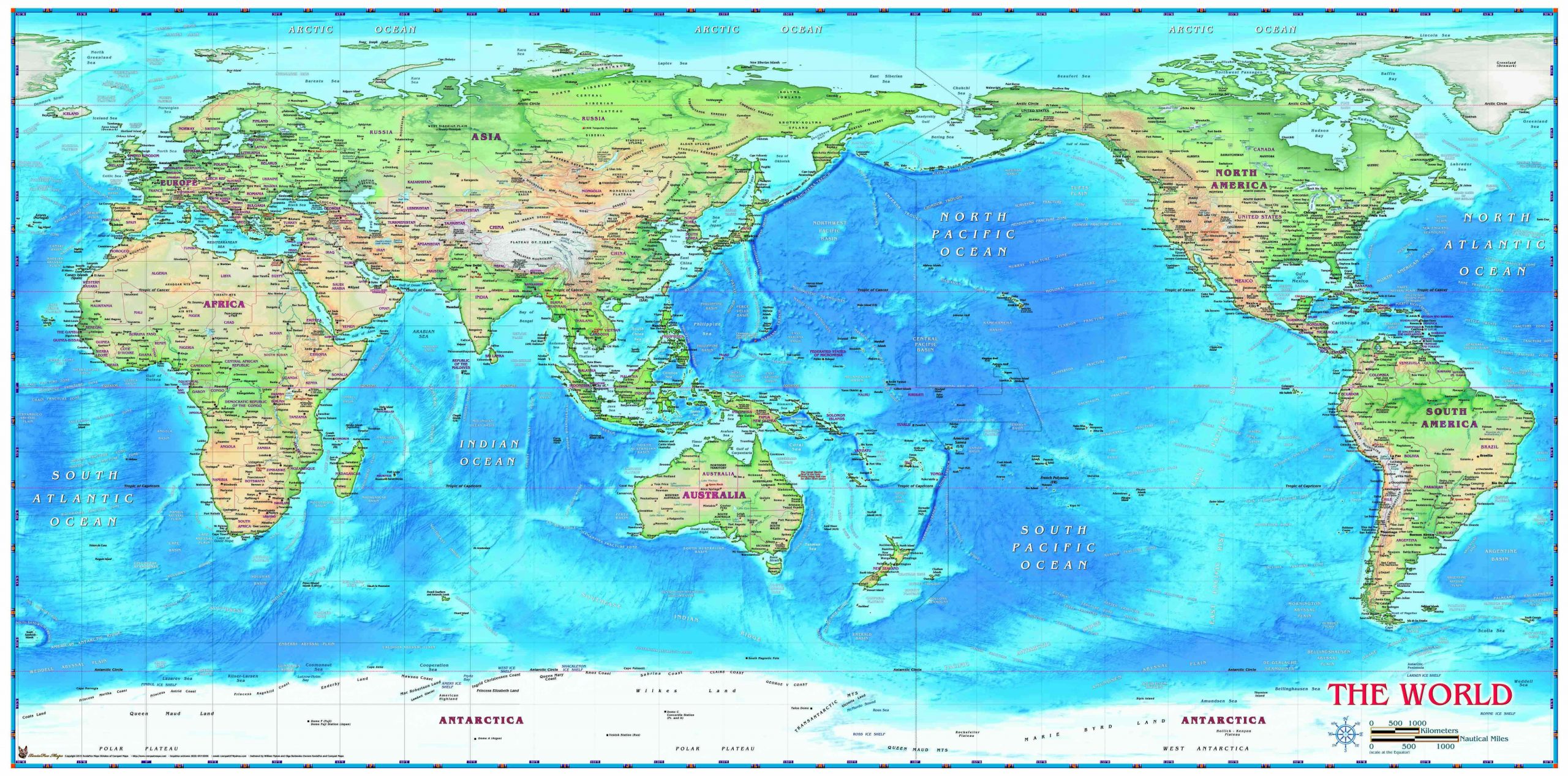 World Map Pacific Centered Map Of The World