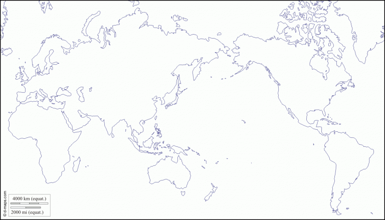 World Pacific Ocean Centered Free Map Free Blank Map