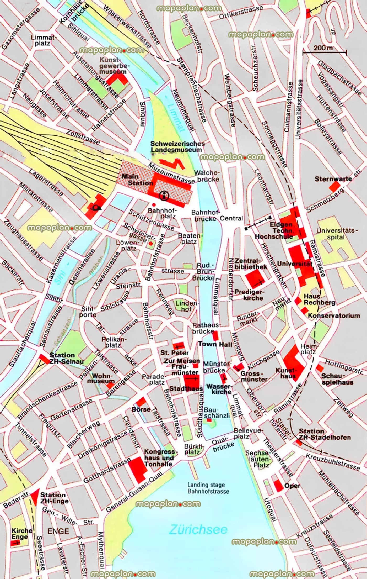 Zurich Map Zurich City Center Offline 3d Interactive 