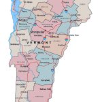 Administrative Map Of Vermont State With Major Cities 20