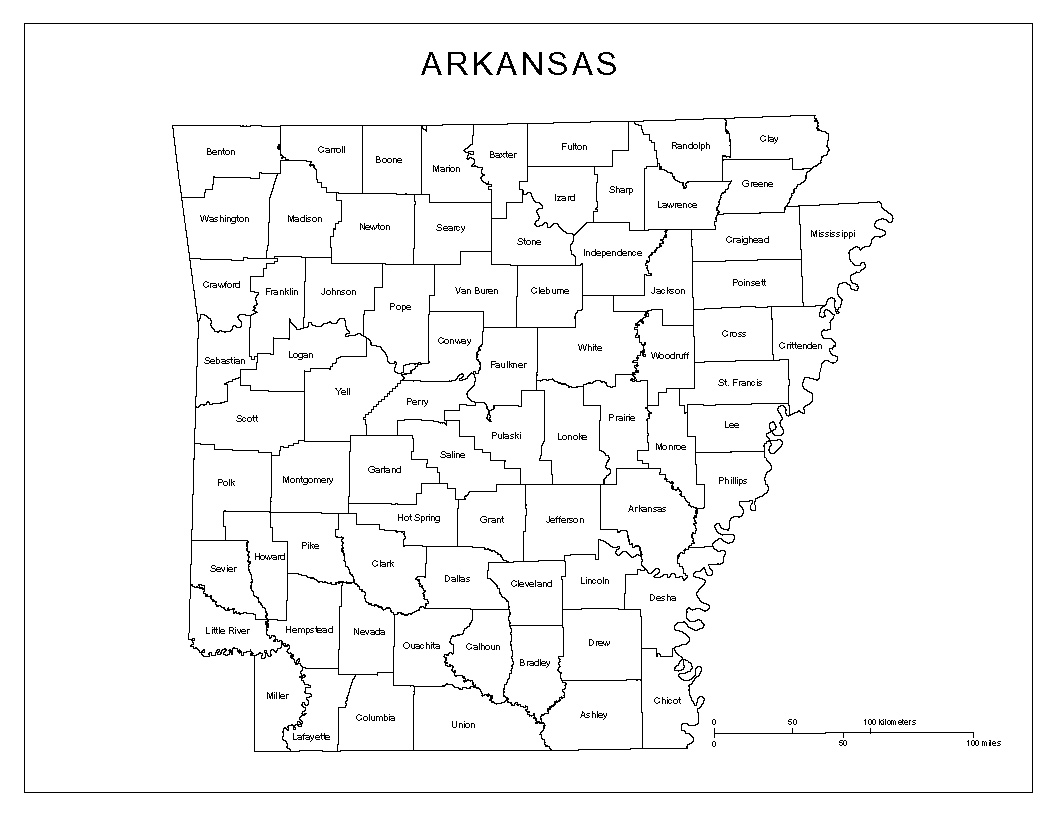 Arkansas Labeled Map Arkansas Labeled Map