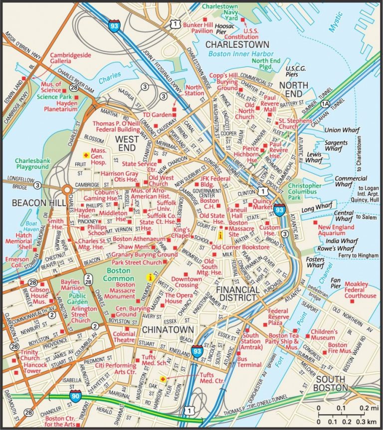 Boston Tourist Map Printable Printable Maps