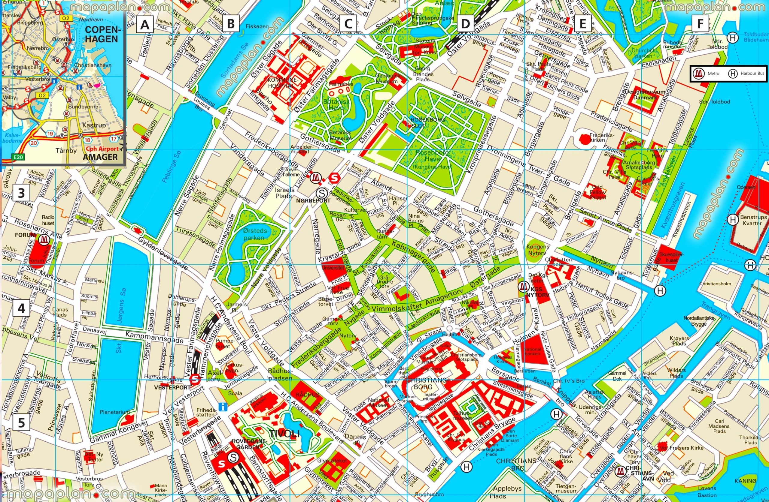 Copenhagen Map Copenhagen Printable Detailed Interactive 