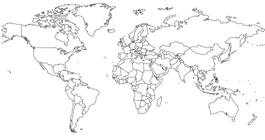 Described Worl Map Blank World Map Country Outlines Blank 