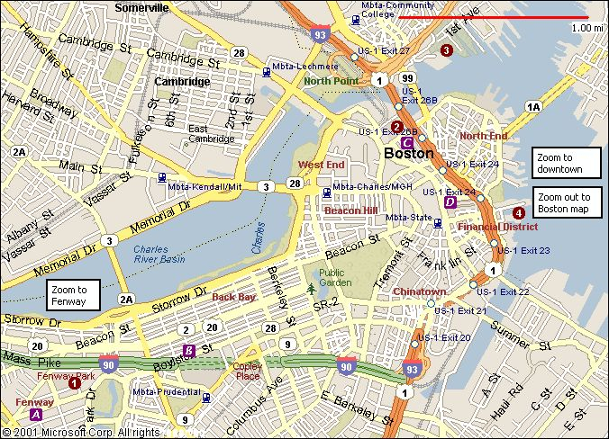 Downtown Boston Map Boston Map Downtown Boston Downtown