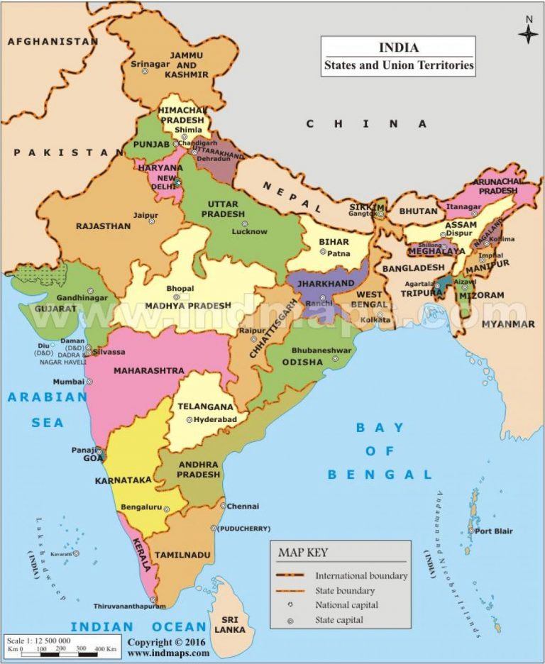 India State Map State Map Of India Southern Asia Asia
