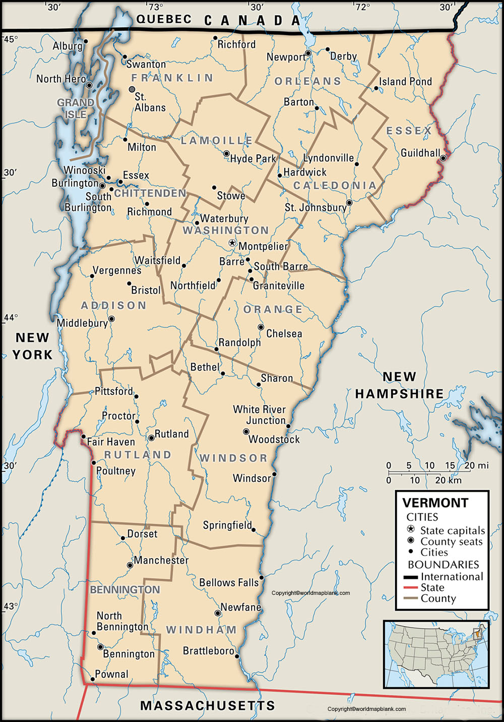 Labeled Map Of Vermont With Cities World Map Blank And 