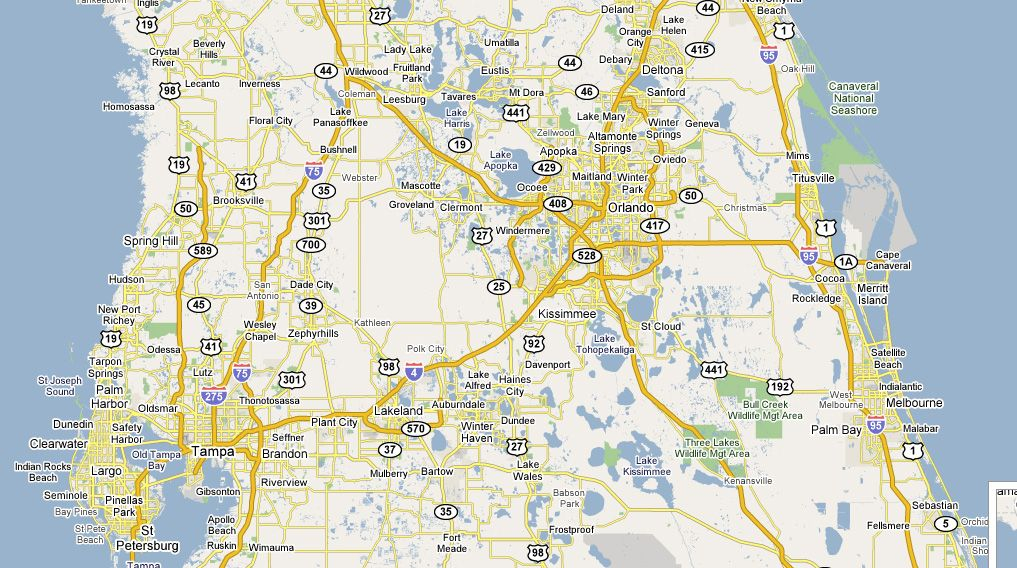 Lake Mary Area Map Of Central Florida Map Of Florida 