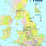 Laminated MAP OF GREAT BRITAIN UK ENGLAND SCOTLAND WALES