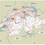 Large Road Map Of Switzerland