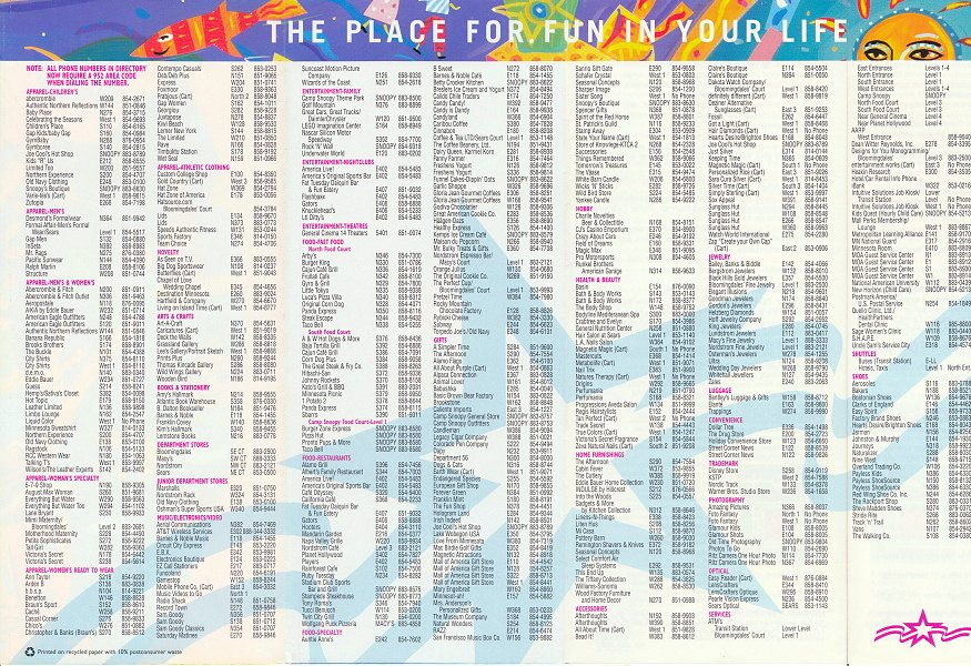 Mall Of America Stores Map Mall Of America Stores Map