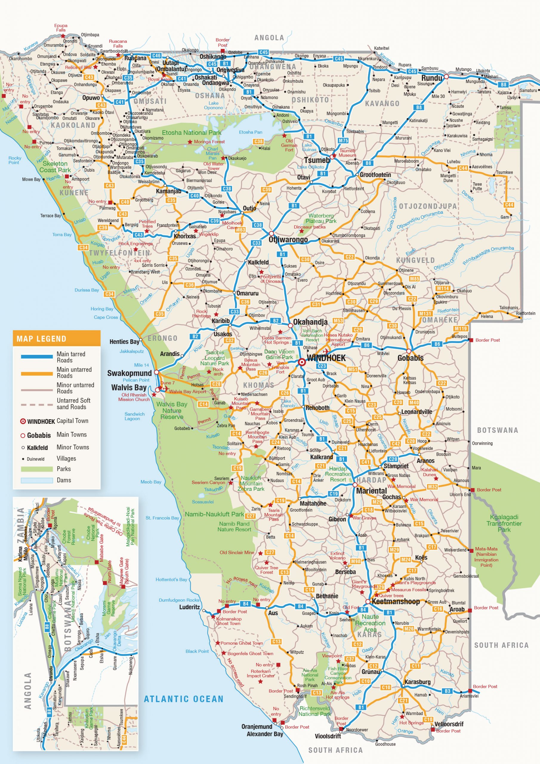 Map Namibia Map Namibia