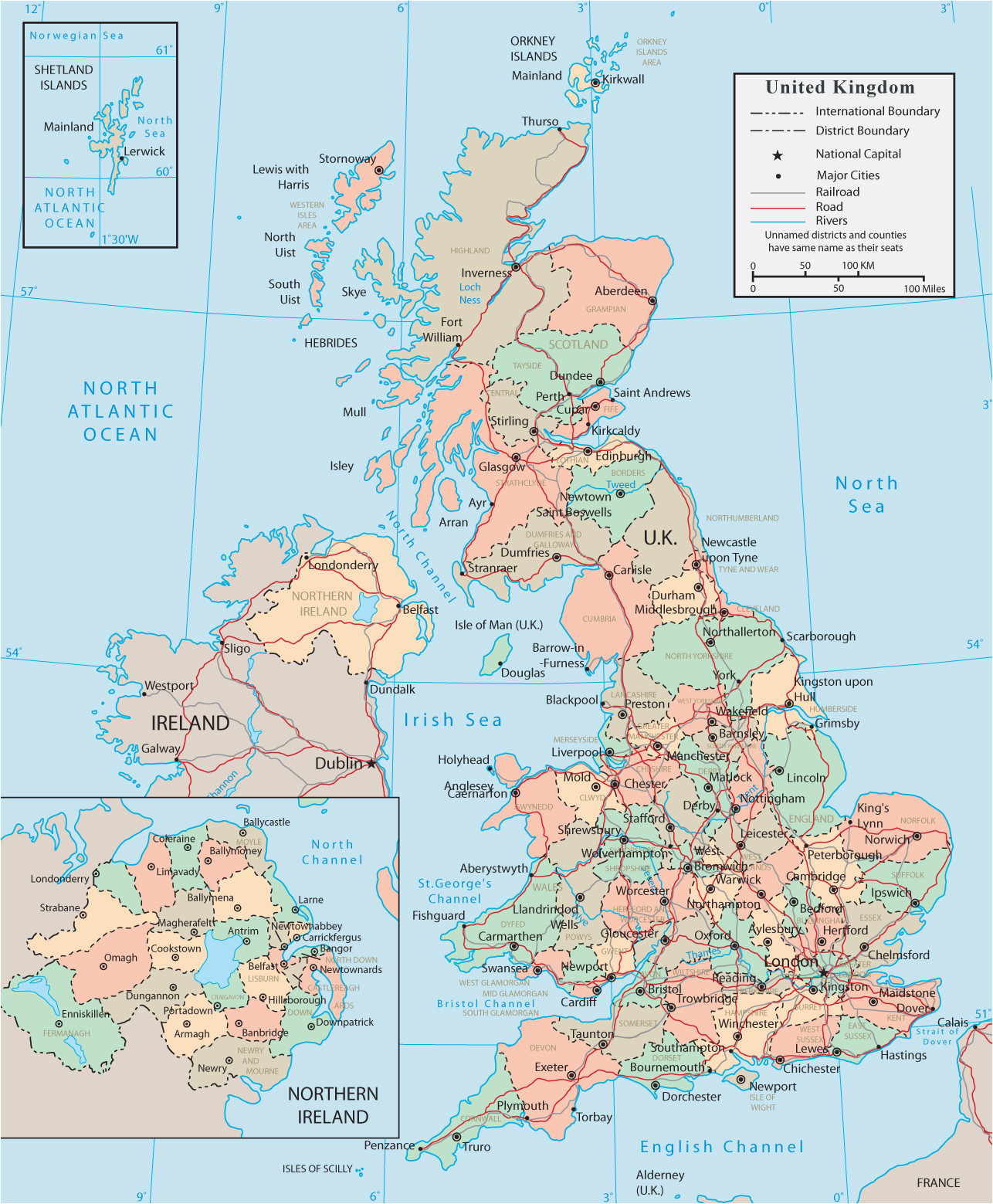 Map Of England And Scotland Cities