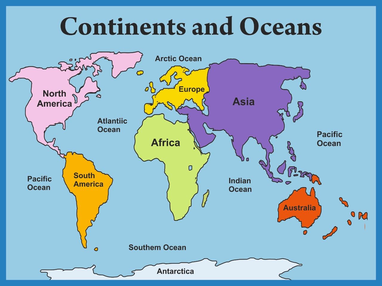 Map Of The World For Kids Continents And Oceans Map Of The World For Kids Continents And Oceans