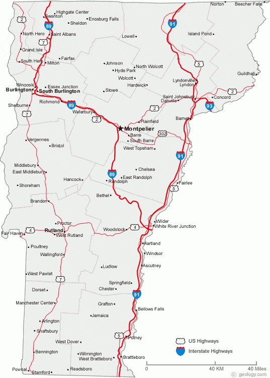 Map Of Vermont Cities Vermont Road Map Map Of Vermont Cities Vermont Road Map