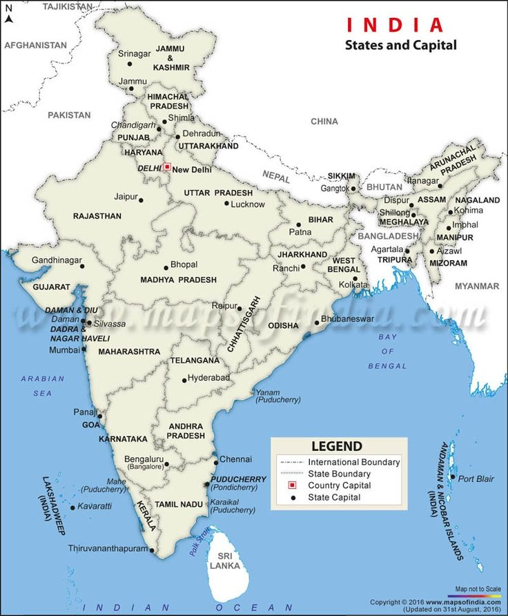 Map With States States And Capitals Of India Map List Of 