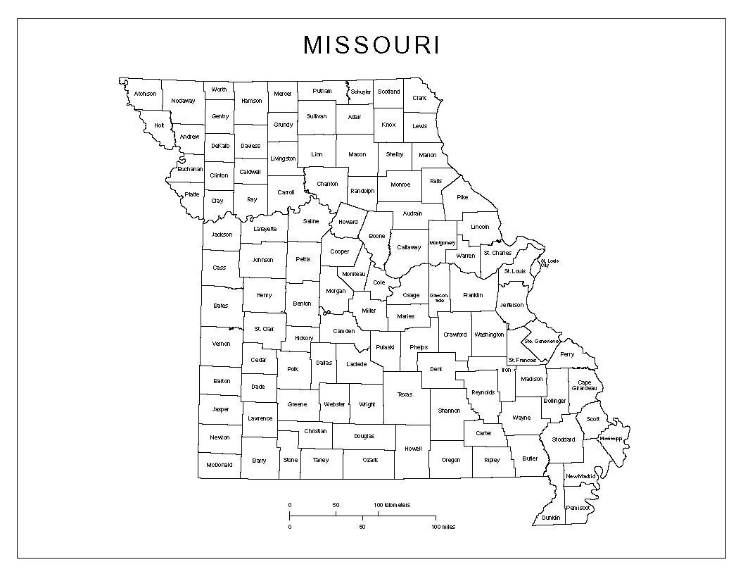 Missouri Labeled Map Missouri Labeled Map